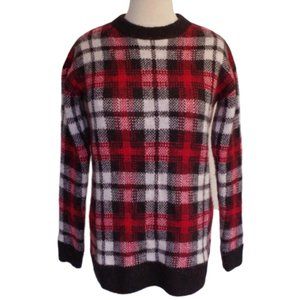H&M Divided Plaid/Checkered  Mohair Blend Relaxed Fit Sweater- Sz. XS